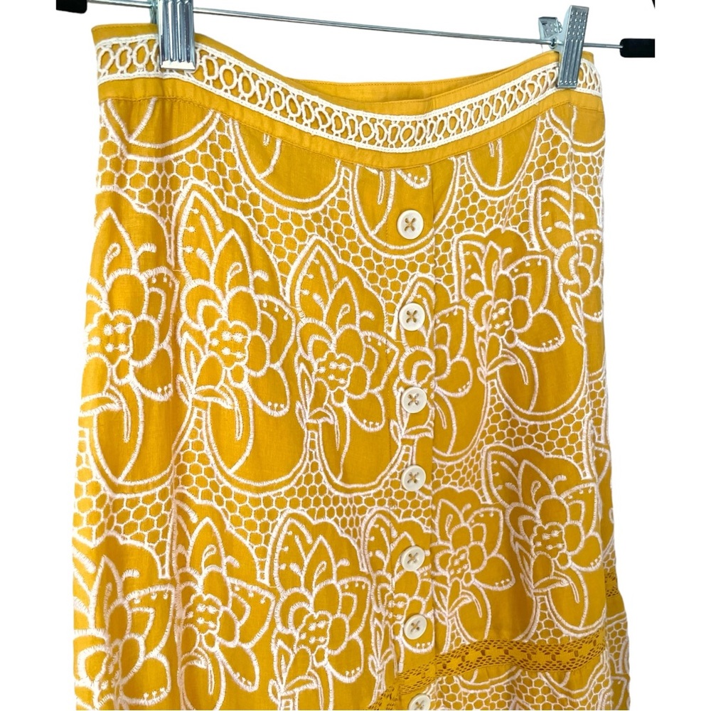 ~ SOLD ~EUC Anthropologie Embroidered Lace Maxi Skirt, Size 4 - Picture 3 of 12
